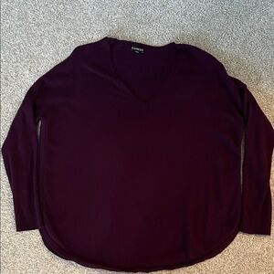 Express Rich Purple V-Neck Top
